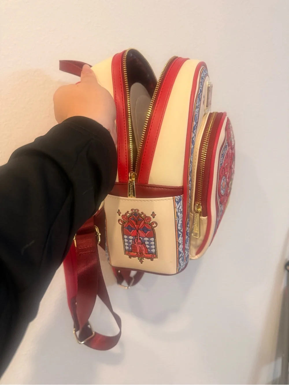 Loungefly Disney Belle Red, Cream & Yellow Mini Backpack